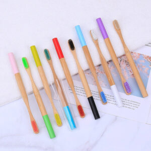Natural Bamboo Handle Round Toothbrush - Eco-Friendly Oral Care Solution